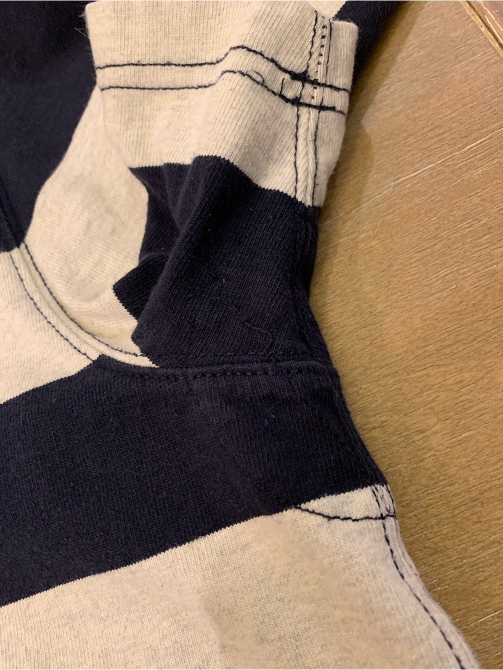 Ralph Lauren Navy & White Striped Rugby Shirt with Embroidered P Patch - Picture 11 of 11